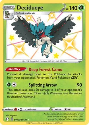 Decidueye — Shining Fates: Shiny Vault Pokémon TCG card by nagimiso