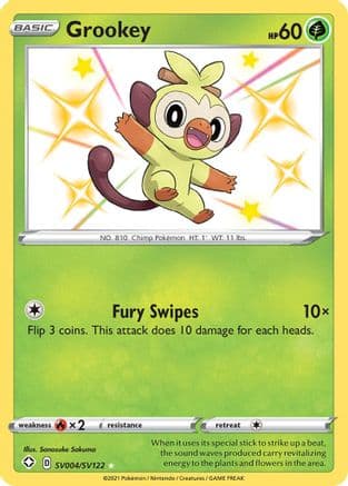 Grookey — Shining Fates: Shiny Vault Pokémon TCG card by Sanosuke Sakuma