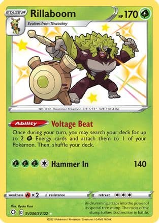 Rillaboom — Shining Fates: Shiny Vault Pokémon TCG card by Ryuta Fuse