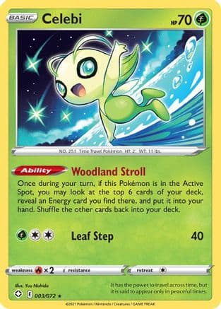Celebi — Shining Fates Pokémon TCG card by Yuu Nishida