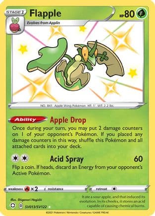 Flapple — Shining Fates: Shiny Vault Pokémon TCG card by Shigenori Negishi