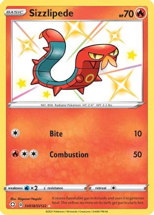 Sizzlipede — Shining Fates: Shiny Vault Pokémon TCG card by Shigenori Negishi