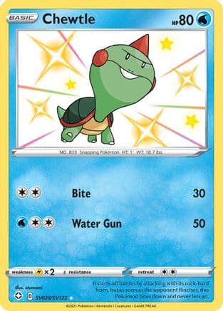 Chewtle — Shining Fates: Shiny Vault Pokémon TCG card by otumami