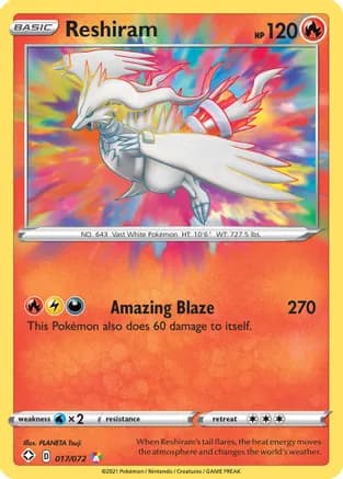 Reshiram — Shining Fates Pokémon TCG card by AKIRA EGAWA