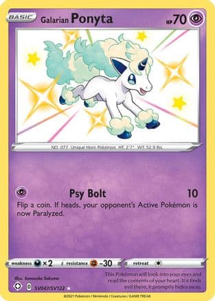 Galarian Ponyta — Shining Fates: Shiny Vault Pokémon TCG card by Sanosuke Sakuma