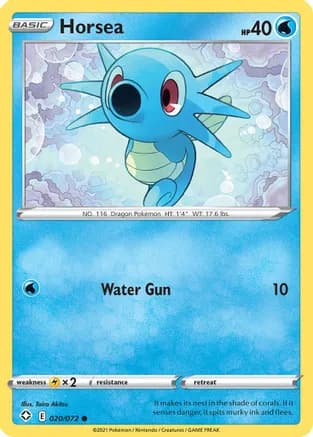 Horsea — Shining Fates Pokémon TCG card by Taira Akitsu