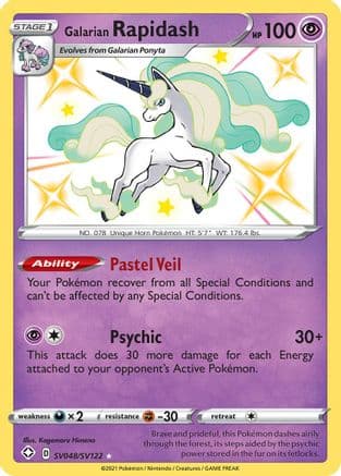 Galarian Rapidash — Shining Fates: Shiny Vault Pokémon TCG card by Kagemaru Himeno