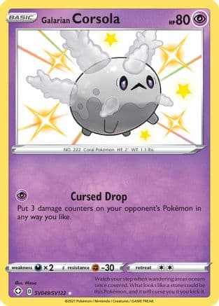 Galarian Corsola — Shining Fates: Shiny Vault Pokémon TCG card by Mizue