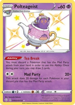 Polteageist — Shining Fates: Shiny Vault Pokémon TCG card by Sanosuke Sakuma
