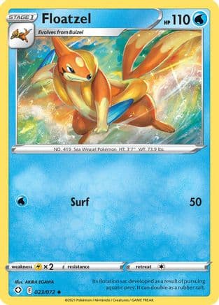 Floatzel — Shining Fates Pokémon TCG card by AKIRA EGAWA