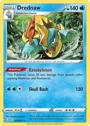 Drednaw — Shining Fates Pokémon TCG card by Masakazu Fukuda
