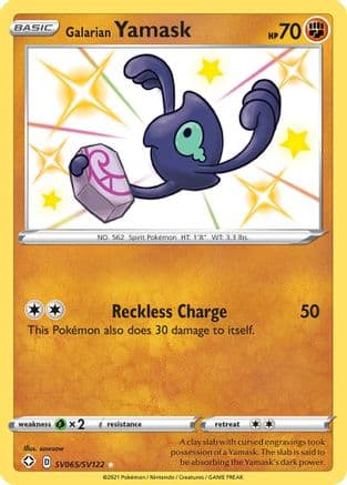 Galarian Yamask — Shining Fates: Shiny Vault Pokémon TCG card by sowsow