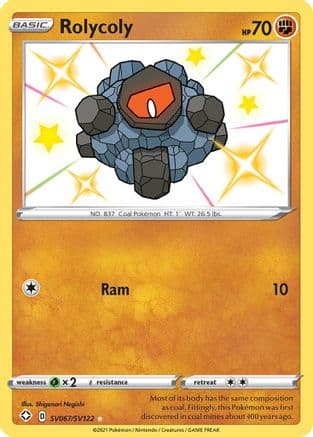 Rolycoly — Shining Fates: Shiny Vault Pokémon TCG card by Shigenori Negishi