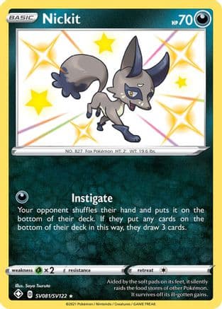 Nickit — Shining Fates: Shiny Vault Pokémon TCG card by Saya Tsuruta