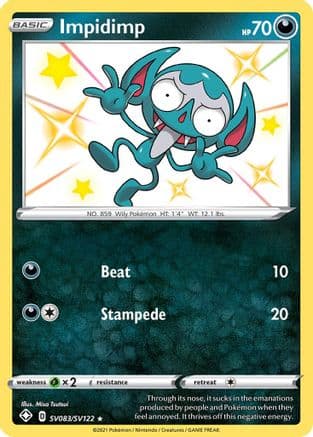 Impidimp — Shining Fates: Shiny Vault Pokémon TCG card by Misa Tsutsui