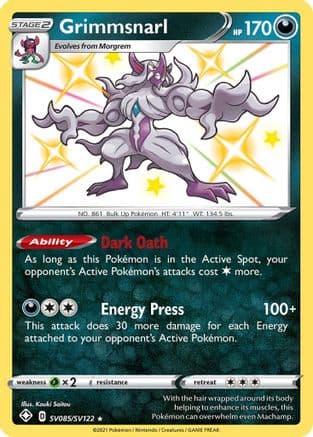 Grimmsnarl — Shining Fates: Shiny Vault Pokémon TCG card by Kouki Saitou