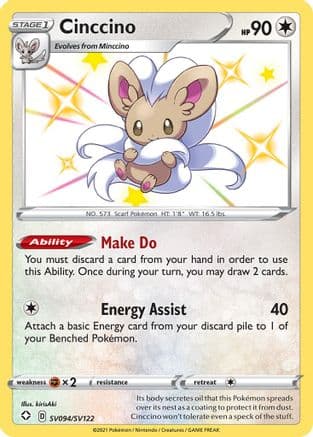 Cinccino — Shining Fates: Shiny Vault Pokémon TCG card by kirisAki
