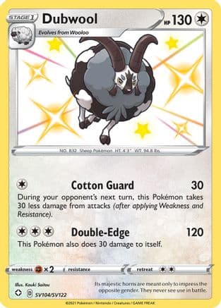 Dubwool — Shining Fates: Shiny Vault Pokémon TCG card by Kouki Saitou