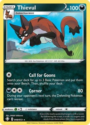 Thievul — Shining Fates Pokémon TCG card by Hideki Ishikawa