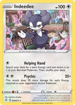 Indeedee — Shining Fates Pokémon TCG card by Souichirou Gunjima