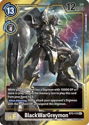 BlackWarGreymon (Alternate Art) — Release Special Booster 1.5 Digimon Card Game card by Akiyoshi Hongo, Toei Animation