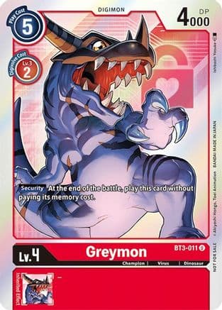 Greymon - BT3-011 (Box Topper) — Release Special Booster 1.5
