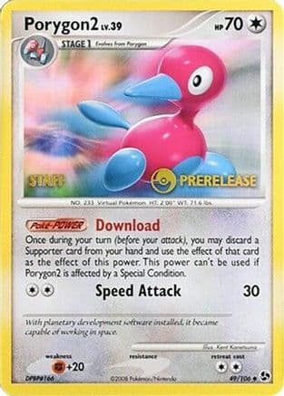 Porygon2 - 49/106 (Prerelease) [Staff] — Diamond and Pearl Promos Pokémon TCG card by Kent Kanetsuna