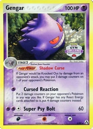 Gengar - 5/92 (Gym Challenge) — League & Championship Cards Pokémon TCG card by Ken Sugimori