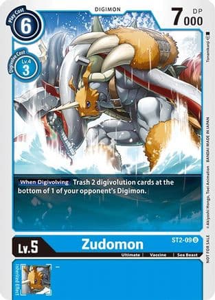 Zudomon - ST2-09 (Tamer Battle Pack 1) — Starter Deck 02: Cocytus Blue Digimon Card Game card by Tonamikanji