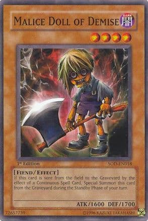 Malice Doll of Demise — Soul of the Duelist Yu-Gi-Oh! card by KAZUKI TAKAHASHI