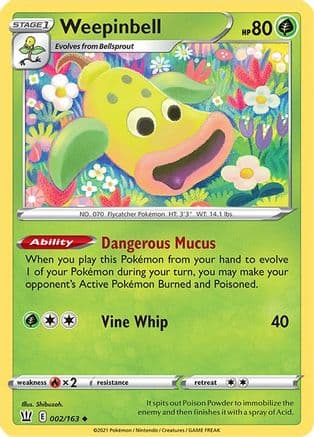 Weepinbell — SWSH05: Battle Styles Pokémon TCG card by Shibuzoh.