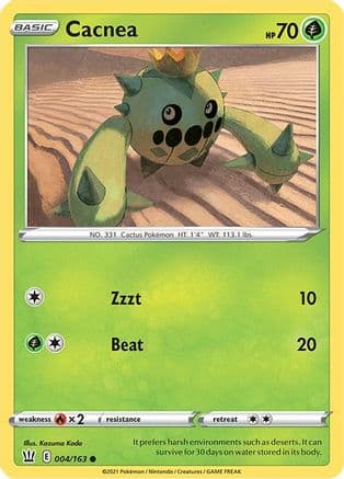 Cacnea — SWSH05: Battle Styles Pokémon TCG card by Kazuma Koda