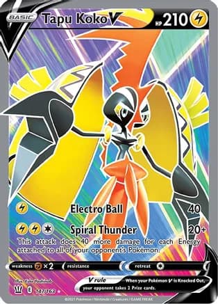 Tapu Koko V (Full Art) — SWSH05: Battle Styles
