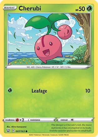 Cherubi — SWSH05: Battle Styles Pokémon TCG card by Akira Komayama