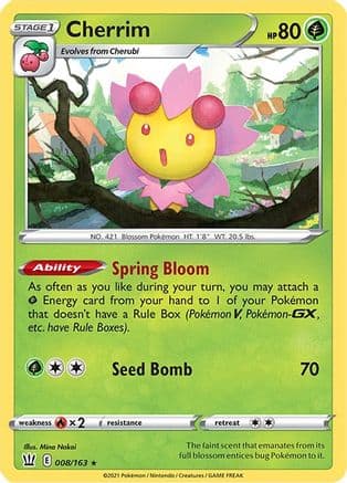 Cherrim — SWSH05: Battle Styles Pokémon TCG card by Mina Nakai