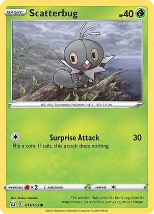Scatterbug — SWSH05: Battle Styles Pokémon TCG card by Midori Harada