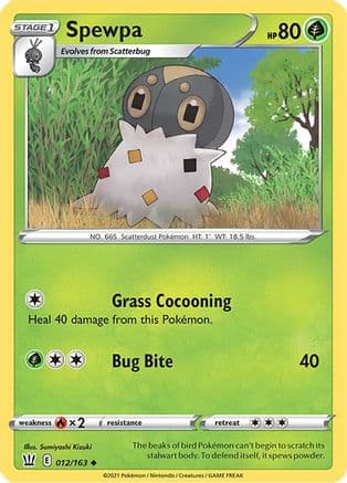 Spewpa — SWSH05: Battle Styles Pokémon TCG card by Sumiyoshi Kizuki