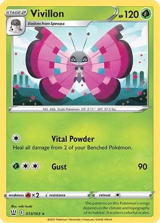 Vivillon — SWSH05: Battle Styles Pokémon TCG card by miki kudo