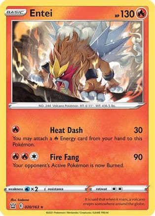 Entei — SWSH05: Battle Styles Pokémon TCG card by kodama