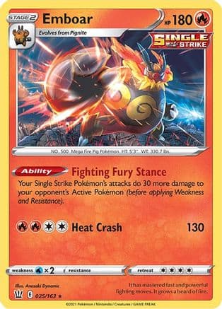 Emboar — SWSH05: Battle Styles Pokémon TCG card by Anesaki Dynamic