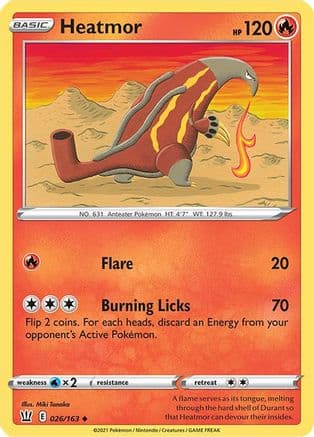 Heatmor — SWSH05: Battle Styles Pokémon TCG card by kawayoo
