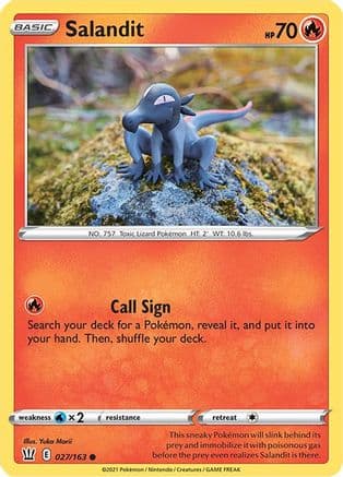 Salandit — SWSH05: Battle Styles Pokémon TCG card by Sekio