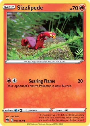 Sizzlipede — SWSH05: Battle Styles Pokémon TCG card by Yuka Morii