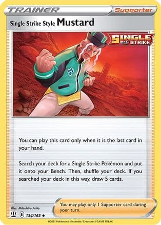 Single Strike Style Mustard — SWSH05: Battle Styles Pokémon TCG card by Mitsuhiro Arita