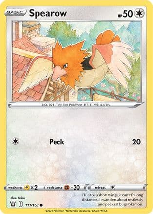 Spearow — SWSH05: Battle Styles Pokémon TCG card by Sekio