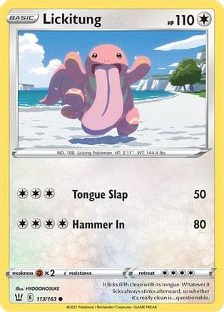 Lickitung — SWSH05: Battle Styles Pokémon TCG card by HYOGONOSUKE