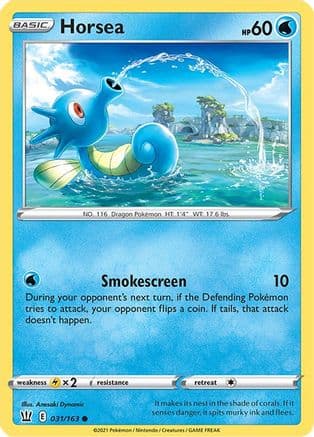 Horsea — SWSH05: Battle Styles Pokémon TCG card by Anesaki Dynamic
