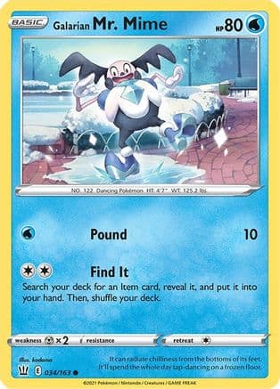 Galarian Mr. Mime — SWSH05: Battle Styles Pokémon TCG card by kodama