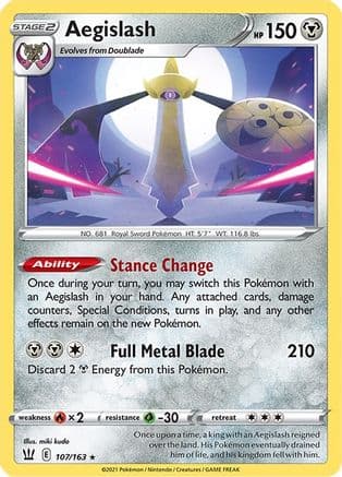 Aegislash (107) — SWSH05: Battle Styles Pokémon TCG card by miki kudo