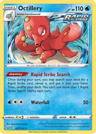 Octillery — SWSH05: Battle Styles Pokémon TCG card by Souichirou Gunjima